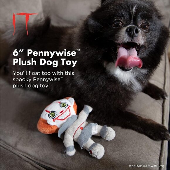 IT The Movie Pennywise Soft & Squeaky Plush Dog Toy - Picture 5 of 12